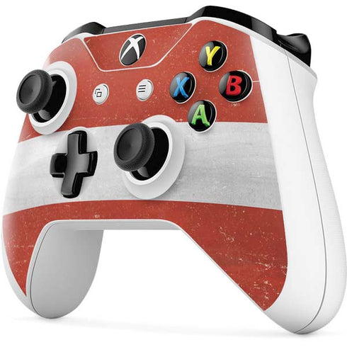 Latvia Flag Distressed Xbox One S Controller Skin